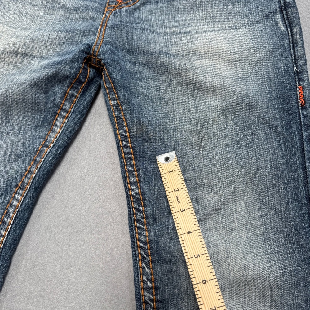 True Religion Ricky Super T Jeans Mens 30 Blue Medium Wash Relaxed Straight Flap - Picture 10 of 11